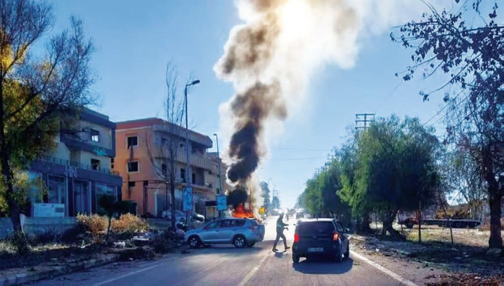 תקיפה של מזל"ט ישראלי בבנת ג'ביל. במהלך הלחימה נדרשת התחשבות ב"מרחב האנושי" שבו חיים בלתי מעורבים. צילום: רשתות חברתיות