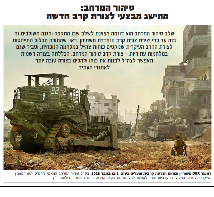 מאמרו של רס"ן (מיל') תמיר "טיהור המרחב: מהישג מבצעי לצורת קרב חדשה" מתוך גיליון 507 של "מערכות"